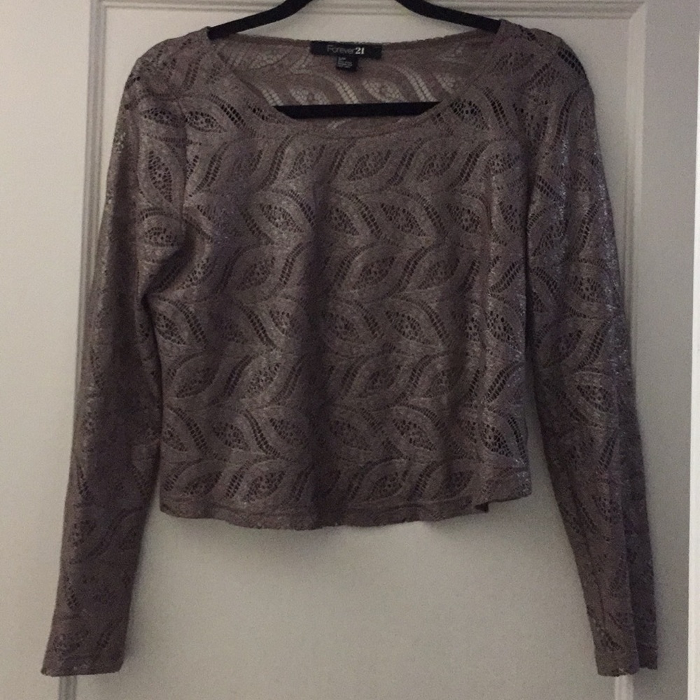 Sz. Small F21 Gold See Through Top